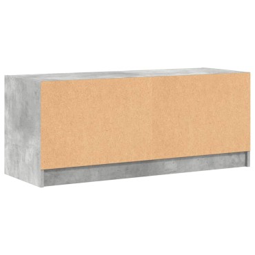 vidaXL Έπιπλο Τηλεόρασης Γκρι Σκυροδ. 102x37x42cm Γυάλινες Πόρτες