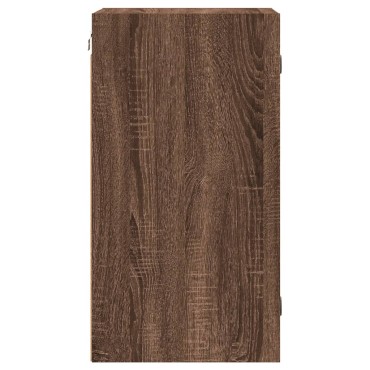 vidaXL Ντουλάπι Τοίχου Καφέ Δρυς 35x37x68,5cm Γυάλινες Πόρτες 1 τεμ.