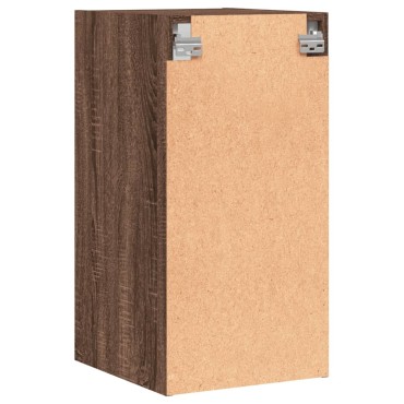 vidaXL Ντουλάπι Τοίχου Καφέ Δρυς 35x37x68,5cm Γυάλινες Πόρτες 1 τεμ.