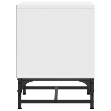 vidaXL Κομοδίνο Λευκό 35x37x50cm με Γυάλινη Πόρτα 1 τεμ.