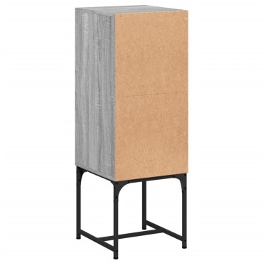 vidaXL Βοηθητικό Ντουλάπι Sonoma Γκρι 35x37x100cm με Γυάλινες Πόρτες 1 τεμ.