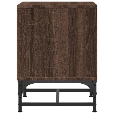 vidaXL Κομοδίνο Καφέ Δρυς 35x37x50cm με Γυάλινη Πόρτα 1 τεμ.