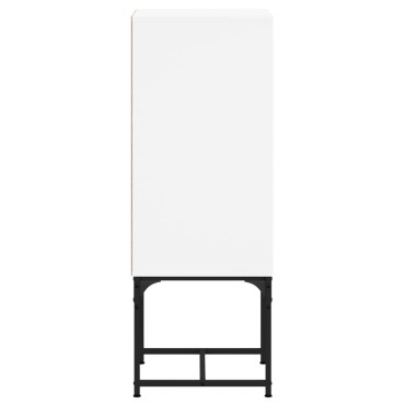 vidaXL Βοηθητικό Ντουλάπι Λευκό 35x37x100cm με Γυάλινες Πόρτες 1 τεμ.