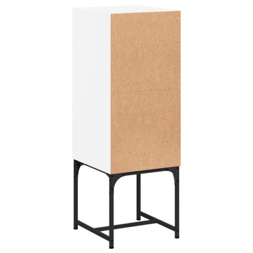 vidaXL Βοηθητικό Ντουλάπι Λευκό 35x37x100cm με Γυάλινες Πόρτες 1 τεμ.