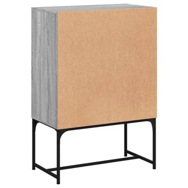vidaXL Βοηθητικό Ντουλάπι Sonoma Γκρι 69x37x100cm με Γυάλινες Πόρτες 1 τεμ.