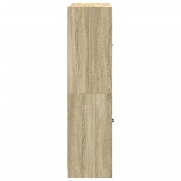vidaXL Βιβλιοθήκη με Πόρτες Sonoma Δρυς 136x37x142cm Επεξ. Ξύλο 1 τεμ.