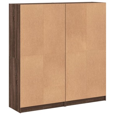 vidaXL Βιβλιοθήκη με Πόρτες Καφέ Δρυς 136x37x142cm Επεξ. Ξύλο 1 τεμ.
