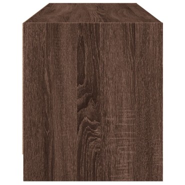 vidaXL Έπιπλο Τηλεόρασης Καφέ Δρυς 102x37x42cm Γυάλινες Πόρτες