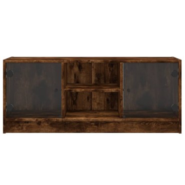vidaXL Έπιπλο Τηλεόρασης Καπνιστή Δρυς 102x37x42cm Γυάλινες Πόρτες
