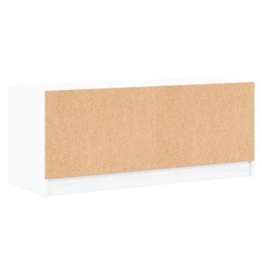 vidaXL Έπιπλο Τηλεόρασης Λευκό 102x37x42cm με Γυάλινες Πόρτες