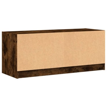 vidaXL Έπιπλο Τηλεόρασης Καπνιστή Δρυς 102x37x42cm Γυάλινες Πόρτες