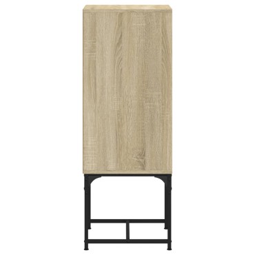vidaXL Βοηθητικό Ντουλάπι Sonoma Δρυς 35x37x100cm με Γυάλινες Πόρτες 1 τεμ.