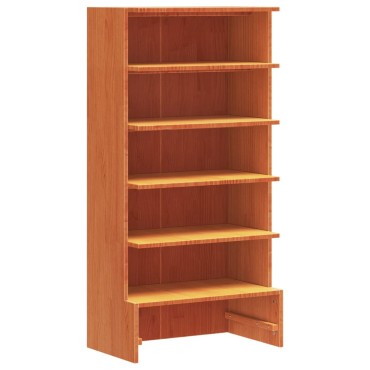 vidaXL Παπουτσοθήκη Καφέ Κεριού 52x30x104cm από Μασίφ Ξύλο Πεύκου
