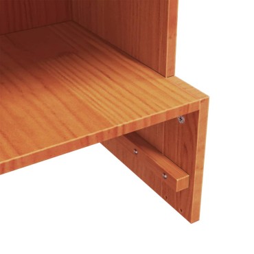 vidaXL Παπουτσοθήκη Καφέ Κεριού 52x30x104cm από Μασίφ Ξύλο Πεύκου