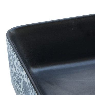 vidaXL Νιπτήρας Ορθογώνιος Μαύρος/Μπλε 46 x 35,5 x 13,5 εκ. Κεραμικός