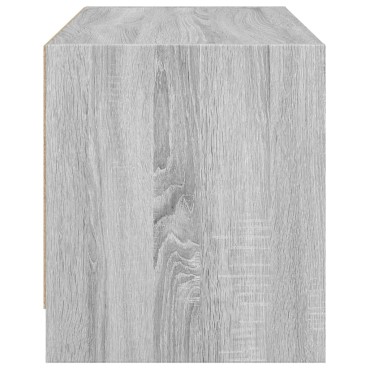 vidaXL Βοηθητικό Ντουλάπι Sonoma Γκρι 68x37x42cm με Γυάλινες Πόρτες