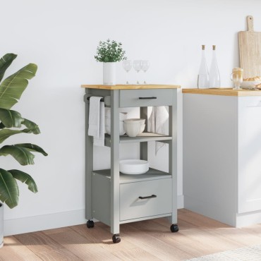vidaXL Τρόλεϊ Κουζίνας MONZA 48x40x90cm από Μασίφ Ξύλο Πεύκου 1 τεμ.