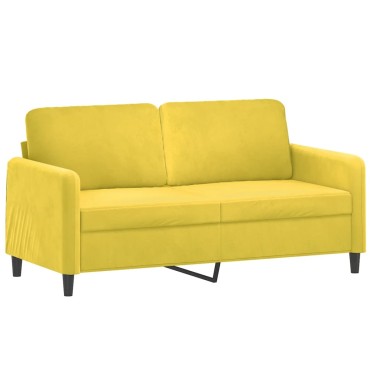 vidaXL Σαλόνι Σετ 2 τεμ. Κίτρινο από Βελούδο 138x77x80cm  Διθέσιος