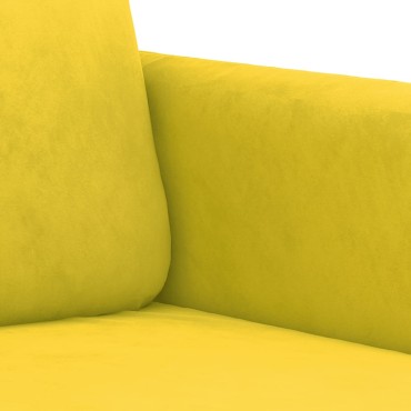 vidaXL Σαλόνι Σετ 2 τεμ. Κίτρινο από Βελούδο 138x77x80cm  Διθέσιος