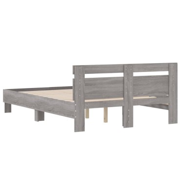 vidaXL Πλαίσιο Κρεβατιού με Κεφαλάρι Γκρι sonoma 120x190εκ. Επεξ. Ξύλο