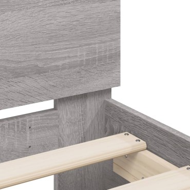 vidaXL Πλαίσιο Κρεβατιού με Κεφαλάρι Γκρι sonoma 120x190εκ. Επεξ. Ξύλο