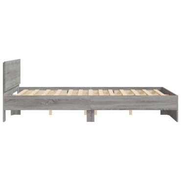 vidaXL Πλαίσιο Κρεβατιού με Κεφαλάρι Γκρι Sonoma 140x190 εκ.
