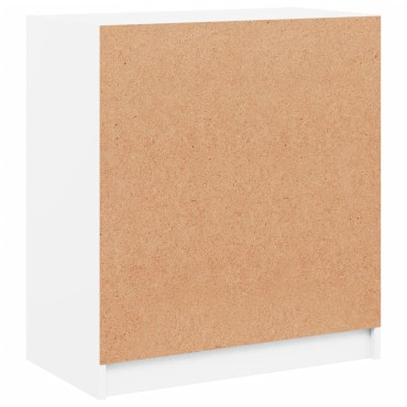 vidaXL Βοηθητικό Ντουλάπι Λευκό 68x37x75,5cm με Γυάλινες Πόρτες 1 τεμ.