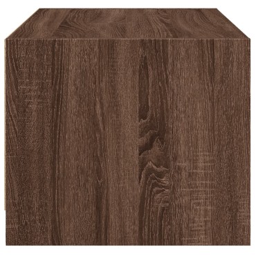 vidaXL Τραπεζάκι Σαλονιού Καφέ Δρυς 68x50x42cm με Γυάλινες Πόρτες 1 τεμ.