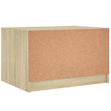 vidaXL Τραπεζάκι Σαλονιού Sonoma Δρυς 68x50x42cm με Γυάλινες Πόρτες 1 τεμ.