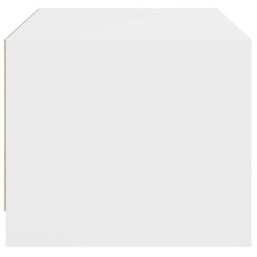 vidaXL Τραπεζάκι Σαλονιού Λευκό 68x50x42cm με Γυάλινες Πόρτες 1 τεμ.