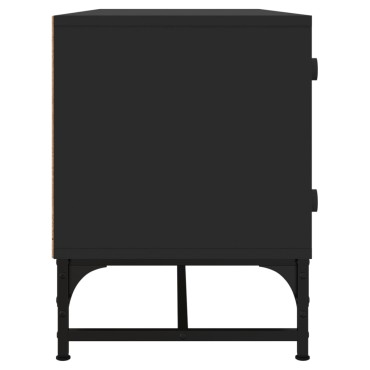 vidaXL Έπιπλο Τηλεόρασης Μαύρο 102x37x50cm με Γυάλινες Πόρτες