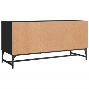 vidaXL Έπιπλο Τηλεόρασης Μαύρο 102x37x50cm με Γυάλινες Πόρτες