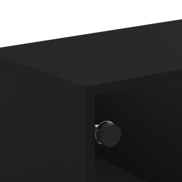 vidaXL Έπιπλο Τηλεόρασης Μαύρο 102x37x50cm με Γυάλινες Πόρτες
