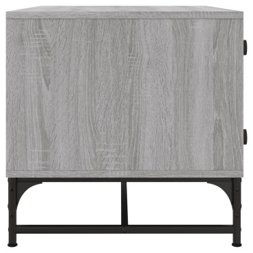 vidaXL Τραπεζάκι Σαλονιού Sonoma Γκρι 68,5x50x50cm με Γυάλινες Πόρτες 1 τεμ.