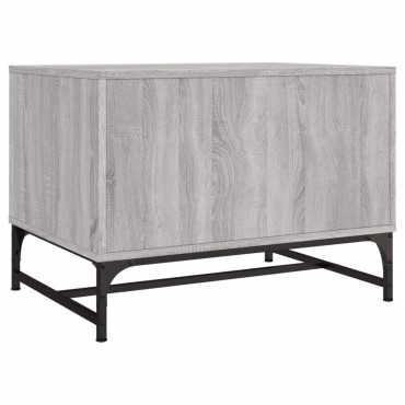 vidaXL Τραπεζάκι Σαλονιού Sonoma Γκρι 68,5x50x50cm με Γυάλινες Πόρτες 1 τεμ.