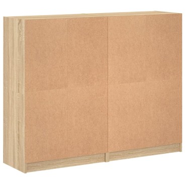 vidaXL Βιβλιοθήκη με Πόρτες Sonoma Δρυς 136x37x109cm Επεξ. Ξύλο 1 τεμ.