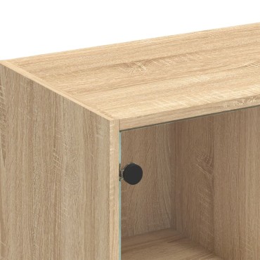 vidaXL Βιβλιοθήκη με Πόρτες Sonoma Δρυς 136x37x109cm Επεξ. Ξύλο 1 τεμ.
