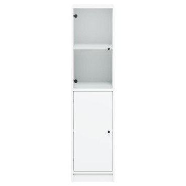 vidaXL Ντουλάπι Λευκό 35x37x142cm με Γυάλινες Πόρτες 1 τεμ.