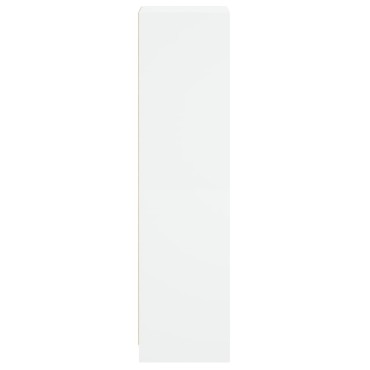 vidaXL Ντουλάπι Λευκό 35x37x142cm με Γυάλινες Πόρτες 1 τεμ.