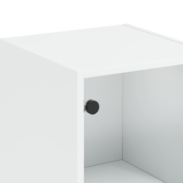 vidaXL Ντουλάπι Λευκό 35x37x142cm με Γυάλινες Πόρτες 1 τεμ.