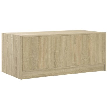 vidaXL Τραπεζάκι Σαλονιού Sonoma Δρυς 102x50x42cm με Γυάλινες Πόρτες 1 τεμ.