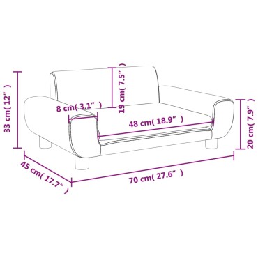 vidaXL Καναπές Παιδικός Ροζ 70x45x33cm από Βελούδο 1 τεμ.