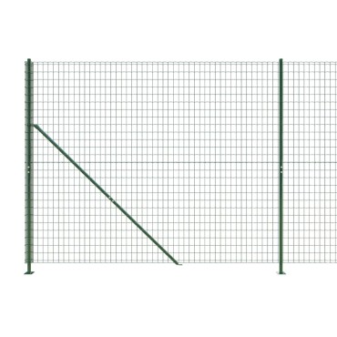vidaXL Συρματόπλεγμα Περίφραξης Πράσινο 2,2x25 μ. με Βάσεις Φλάντζα