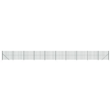vidaXL Συρματόπλεγμα Περίφραξης Πράσινο 2,2x25 μ. με Βάσεις Φλάντζα