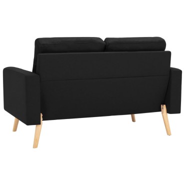 vidaXL Σετ Σαλονιού 2 τεμ. Μαύρο Υφασμάτινο 77x71x80cm  Διθέσιος