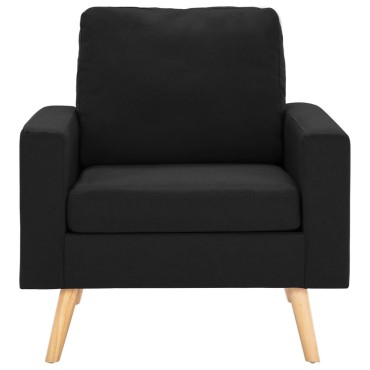 vidaXL Σετ Σαλονιού 2 τεμ. Μαύρο Υφασμάτινο 77x71x80cm  Διθέσιος