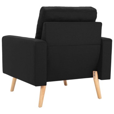 vidaXL Σετ Σαλονιού 2 τεμ. Μαύρο Υφασμάτινο 77x71x80cm  Διθέσιος