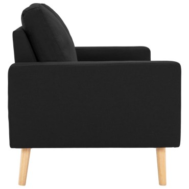 vidaXL Σετ Σαλονιού 2 τεμ. Μαύρο Υφασμάτινο 77x71x80cm  Διθέσιος