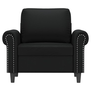 vidaXL Πολυθρόνα Μαύρη από Συνθετικό Δέρμα 92x77x80cm 1 τεμ. Γωνιακός