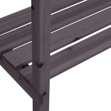 vidaXL Τραπέζι Φυτών με Ράφια Γκρι 78x38x82,5εκ. από Μασίφ Ξύλο Ελάτης